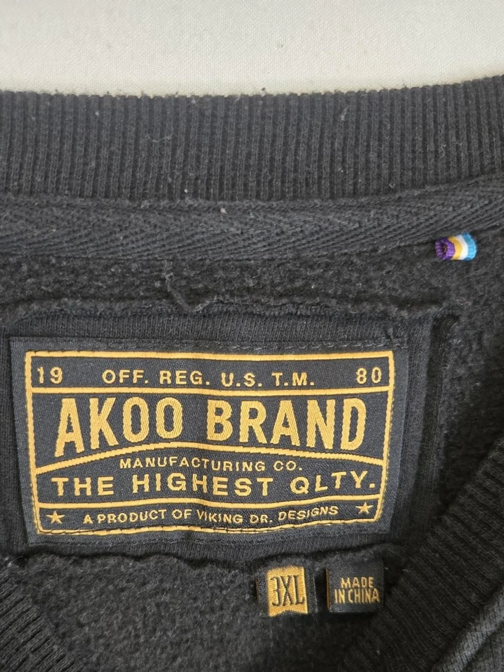 Akoo Black Crewneck Sweater with Horse Graphic